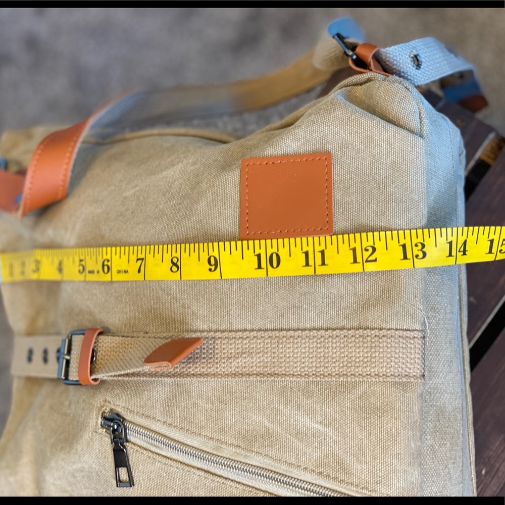 New!  Durable Square Canvas Buckle Backpack - Picture 11 of 15